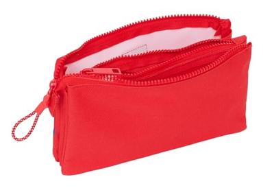 Pennenetui met 3 vakken Atlético Madrid Rood 22 x 12 x 3 cm