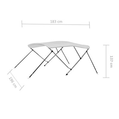 VidaXL Biminitop 3-boogs 183x196x137 cm wit