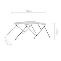 VidaXL Biminitop 3-boogs 183x196x137 cm wit - thumbnail