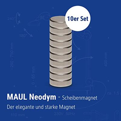 Maul Neodymium magneet (Ø x h) 10 mm x 3 mm Schijf Zilver 10 stuk(s) 6166396