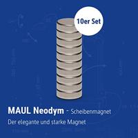 Maul Neodymium magneet (Ø x h) 10 mm x 3 mm Schijf Zilver 10 stuk(s) 6166396 - thumbnail