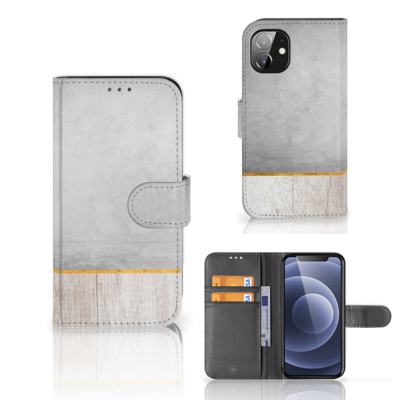 Apple iPhone 12 Mini | Book Style Case | Wood Concrete