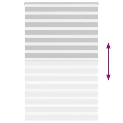 Zebra rolgordijn 140x200 cm stofbreedte 135,9 cm lichtgrijs