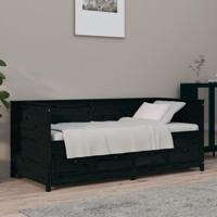 Slaapbank 75x190 cm massief grenenhout zwart - thumbnail