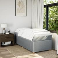 Boxspring met matras stof lichtgrijs 90x190 cm - thumbnail