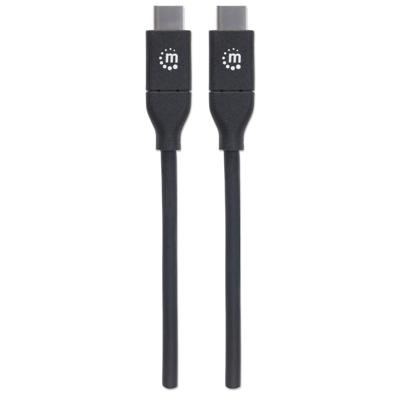 Manhattan 355247 USB-kabel USB 2.0 USB-C stekker, USB-C stekker 2.00 m Zwart