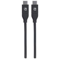 Manhattan USB 2.0 type C-aansluitkabel (USB 2.0 type C-stekker naar type C-stekker 480 Mbit/s 5 A) 2 m zwart 355247 - thumbnail