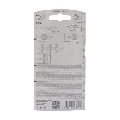 Fischer 505373 GKM K NV Gipsplaatplug 31 mm 1 set(s) Fischer 505373 GKM K NV Gipsplaatplug 31 mm 1 set(s)