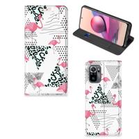 Xiaomi Redmi Note 10 4G | 10S | Poco M5s | Hoesje maken | Flamingo Triangle - thumbnail