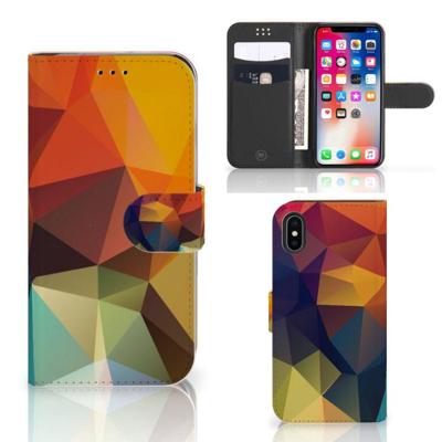 Apple iPhone X | Xs | Book Case | Polygon Color Apple iPhone X | Xs | Book Case | Polygon Color