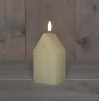 Anna&apos;s Collection LED kaars 3d flame huis 5x6x15cm ivoor 1 stuks - thumbnail