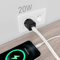 Oplader Aisens ASCH-20W2P011-BK 20 W Zwart (1 Stuks) - thumbnail
