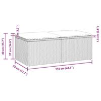 2-delige Loungeset met kussens poly rattan acacia grijs - thumbnail