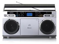 Lenco SCD-580 Ghettoblaster - draagbare cd-speler - PLL FM-radio - met USB en Bluetooth - met stroomadapter - zilver - thumbnail