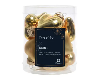 12 Glazen hartjes 40 mm licht goud KSD Decoris - Decoris 12 Glazen hartjes 40 mm licht goud KSD Decoris - Decoris