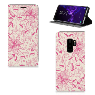 Samsung Galaxy S9 Plus Smart Cover Pink Flowers