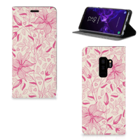 Samsung Galaxy S9 Plus Smart Cover Pink Flowers - thumbnail