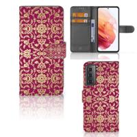 Wallet Case Samsung Galaxy S21 Barok Pink - thumbnail