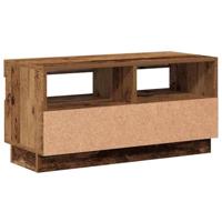 Tv-meubel met LED 80x35x40 cm bewerkt hout oud hout - thumbnail