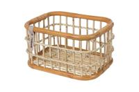 Basil green life - rotan fietsmand - medium - voorop natural bruin - thumbnail
