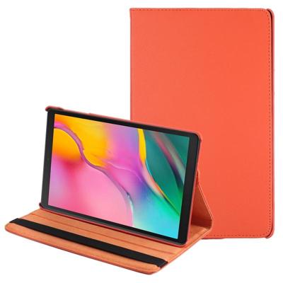 Litchi textuur horizontale Flip 360 graden rotatie lederen case voor Galaxy tab A 10 1 (2019) T510/T515 met houder (oranje)