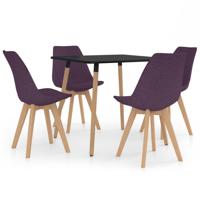 vidaXL 5-delige Eethoek paars - thumbnail