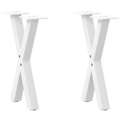 Salontafelpoten 2 st X-vormig 28x(42-43) cm staal wit - thumbnail