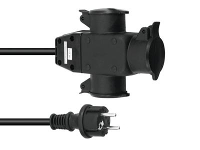 Eurolite 30247014 Stroom Verlengkabel 16 A Zwart 1 m H07RN-F 3G 1,5 mm²