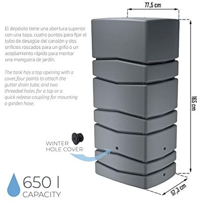 Regenton Aqua Tower 650 liter grijs