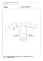 Lucide NIGEL - Plafondspot - LED Dim to warm - GU10 - 4x5W 2200K/3000K - Wit - thumbnail