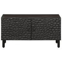 Salontafel 80x50x40 cm massief mangohout zwart - thumbnail