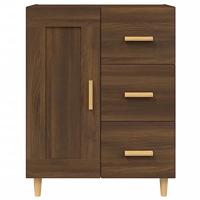 Dressoir 69,5x34x90 cm bewerkt hout bruineikenkleurig - thumbnail