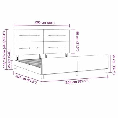 Bedframe fluweel donkergrijs 200x200 cm