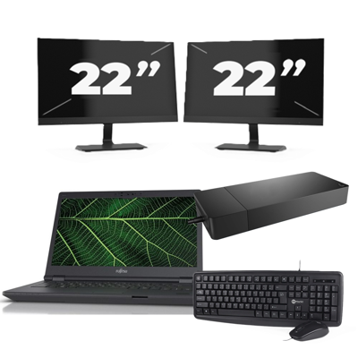 Fujitsu LIFEBOOK E5411 - Intel Core i5-11e Generatie - 14 inch - 8GB RAM - 256GB SSD - Windows 11 Home + 2x 22 inch Monitor Fujitsu LIFEBOOK E5411 - Intel Core i5-11e Generatie - 14 inch - 8GB RAM - 256GB SSD - Windows 11 Home + 2x 22 inch Monitor
