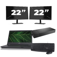 Fujitsu LIFEBOOK E5411 - Intel Core i5-11e Generatie - 14 inch - 8GB RAM - 256GB SSD - Windows 11 Home + 2x 22 inch Monitor - thumbnail