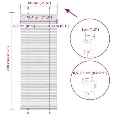VidaXL Plissé rolgordijn 80x200 cm stofbreedte 79,4 cm polyester