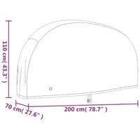 VidaXL Fietshoes 200x70x110 cm 190t oxford zwart - thumbnail