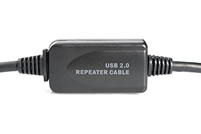 Digitus DA-73102 USB-kabel USB 2.0 USB-A bus, USB-A stekker 20.00 m Zwart Met USB, Met verlengkabel