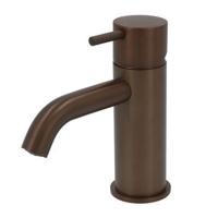 Hotbath Cobber lage wastafelmengkraan met gebogen uitloop zonder waste verouderd messing CB003CAB - thumbnail