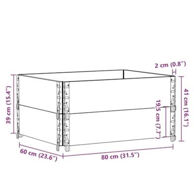 VidaXL Palletopzetranden 2 st 80x60 cm massief grenenhout grijs VidaXL Palletopzetranden 2 st 80x60 cm massief grenenhout grijs