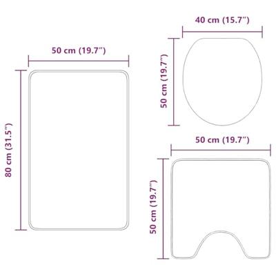 VidaXL Antislip badmat set 3 pcs grijs pp