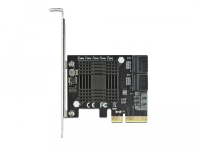 Delock 90498 5-poorts SATA PCI Express x4-kaart - vormfactor met laag profiel