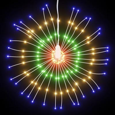 VidaXL Kerstverlichting vuurwerk 2 st 140 meerkleurige led's 17 cm