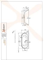Looox Cool half vrijstaand bad 170x80x57cm mat wit - thumbnail