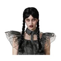 Pruik met Vlechten Zwart - thumbnail