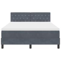 Boxspring bed met matras Donkergrijs 160 x 200 cm Fluweel - thumbnail