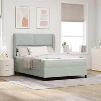 Boxspring bed met matras Lichtgrijs 140 x 200 cm Fluweel - thumbnail