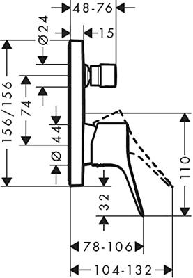Badmengkraan Inbouw HansGrohe Vivenis Eengreeps Met Geintegreerde Zekerheidscombinatie EN1717 Chroom - thumbnail