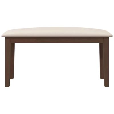 Bank 90 cm massief hout rubber bruin