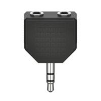 Hama 00205191 Jackplug Audio Adapter [2x Jackplug female 3,5 mm - 1x Jackplug male 3,5 mm] Zwart - thumbnail